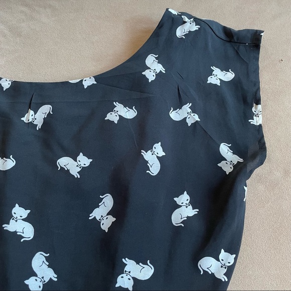 Forever 21 Dress - Black and White Cat Print, Size Small - Picture 3 of 11